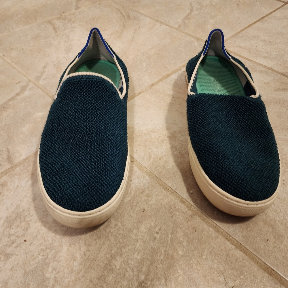 Rothys green terrycloth loafers